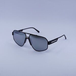 Philipp Plein SPP106M 541X Sunglasses Black Aviator Frame, Smoke Lenses